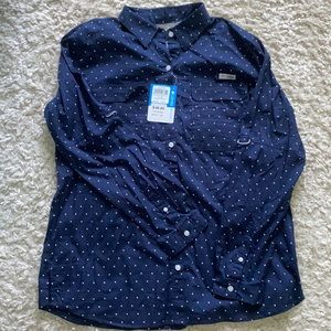 NWT Columbia PFG Polka-Dot shirt